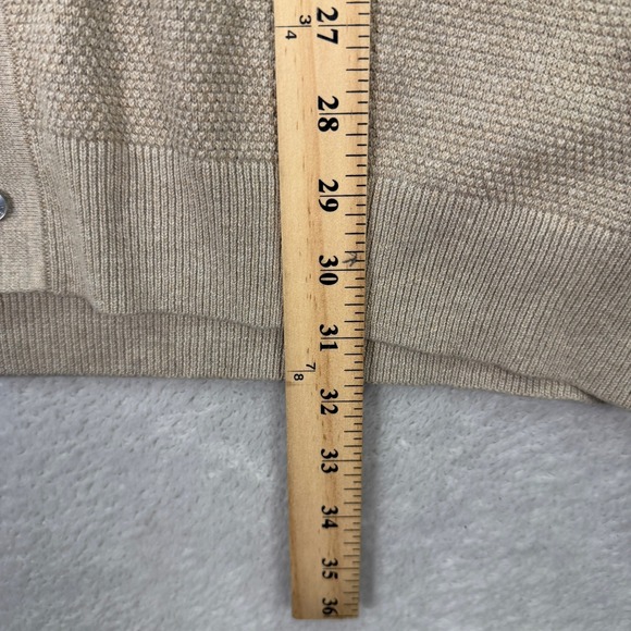 Mack Weldon Mens XXL Tech Linen Polo Cardigan Tan Beige Button Front Knit Shirt - Picture 5 of 7